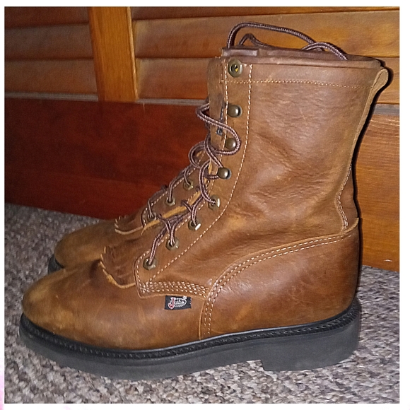 JUSTIN BOOTS MEN'S SIZE 7 1/2 C WORK BOOTS EUC! - Picture 3 of 6